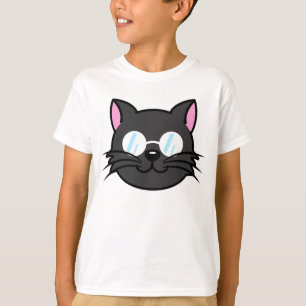 Donkere Kat Zwart Kat Grijs Kat Dragen Bril T-shirt