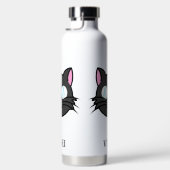 Donkere Kat Zwart Kat Grijs Kat Dragen Bril Waterfles (Rechts)