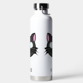 Donkere Kat Zwart Kat Grijs Kat Dragen Bril Waterfles (Links)