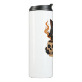 Donkere kattenkoffie met schedel Mok oversized T-s (Gedraaid links)