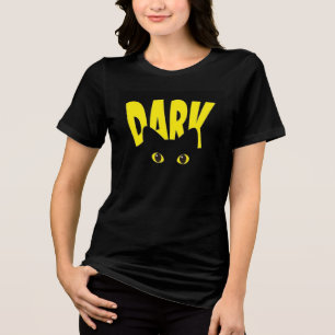 Donkere Kattenogen Dames T-Shirt Schattige Zwart
