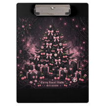 Donkere Kawaii Roze Kerstboom Klembord Goth