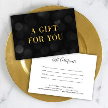 Donkere keh Licht Faux Gold Gift Certificate