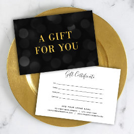 Donkere keh Licht Faux Gold Gift Certificate