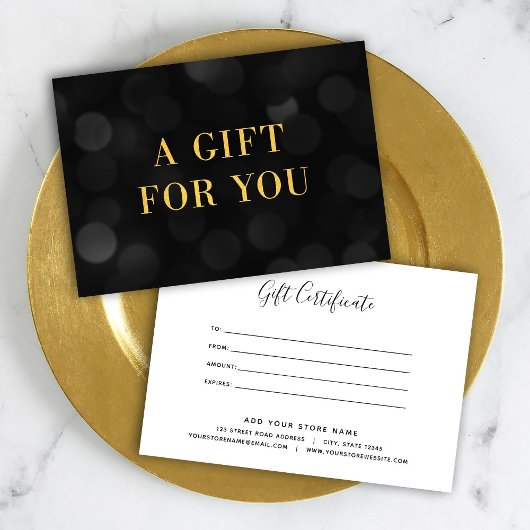 Donkere keh Licht Faux Gold Gift Certificate