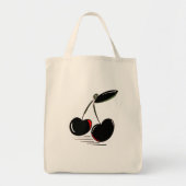 Donkere Kersen - Moderne Minimalistische Fruit Ill Tote Bag (Voorkant)