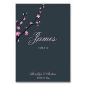 Donkere Kersenbloesem Huwelijk Tafel Plaatskenmerk Kaart (Achterkant)