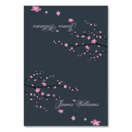 Donkere Kersenbloesem Huwelijks Plaatskaarten Kaart