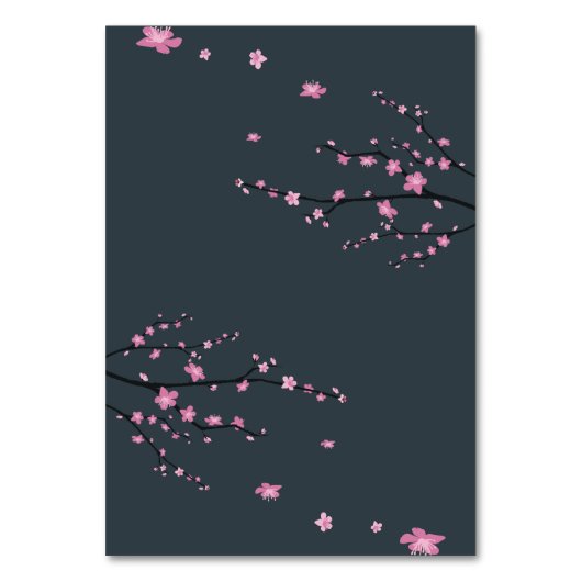 Donkere Kersenbloesem Huwelijks Plaatskaarten Kaart (Achterkant)