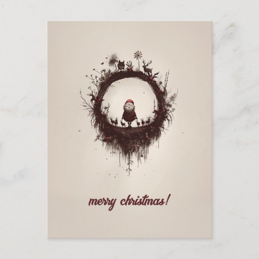 Donkere kerst briefkaart (Voorkant)