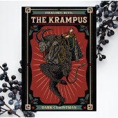 Donkere kerst Folkloric Devil Krampus Bag of Toys Feestdagenkaart