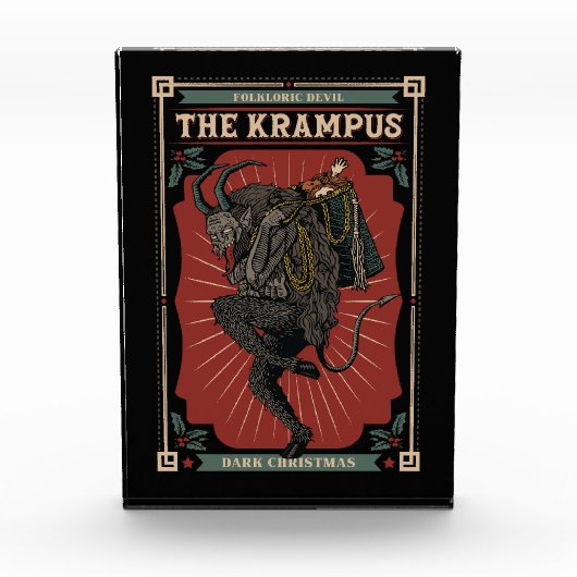 Donkere kerst Folkloric Devil Krampus Bag of Toys Fotoblokken (Voorkant)