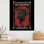 Donkere kerst Folkloric Devil Krampus Bag of Toys Poster (Keuken)