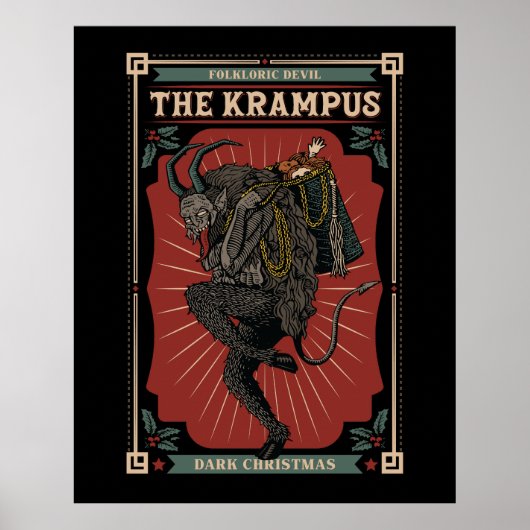 Donkere kerst Folkloric Devil Krampus Bag of Toys Poster (Voorkant)