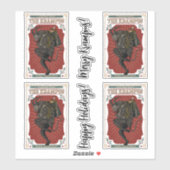 Donkere kerst Folkloric Devil Krampus Bag of Toys Sticker (Vel)