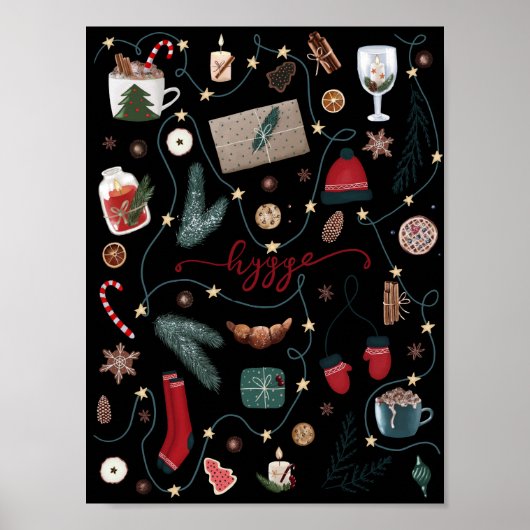 Donkere kerst met Hygge Poster (Voorkant)