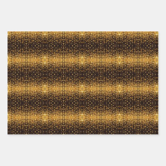 Donkere Kerst Yule Solstice Goud en Zwart 3 Inpakpapier Vel (Voorkant 3)