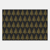 Donkere Kerst Yule Solstice Goud en Zwart 3 Inpakpapier Vel (Voorkant)