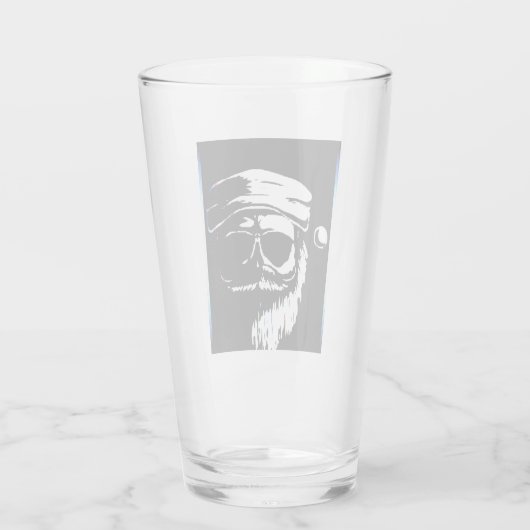 Donkere Kerstman Bierglas Glas (Achterkant)