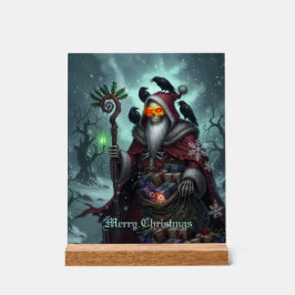 Donkere Kerstman van Schaduwen – Gotische Kerst Sk Acryl Bord