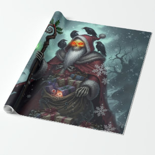 Donkere Kerstman van Schaduwen – Gotische Kerst Sk Cadeaupapier