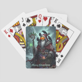 Donkere Kerstman van Schaduwen – Gotische Kerst Sk Pokerkaarten