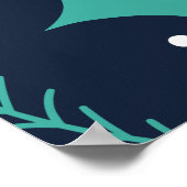 Donkere kerstmannetjes en bladpatroon poster (Hoek)