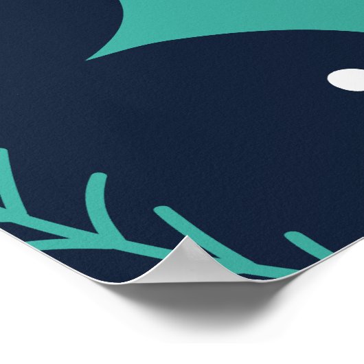 Donkere kerstmannetjes en bladpatroon poster (Hoek)