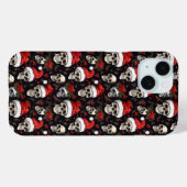 Donkere Kerstmis Schedel Kerstman Patroon Gotische Case-Mate iPhone Case (Achterkant (horizontaal))
