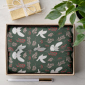 Donkere Kerstmis Vrede Duiven en Rode Mistletoe Tissuepapier (Geschenk)