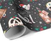 Donkere kerstpapier voor Gothic met kerstcadeau Cadeaupapier (Rol Hoek)