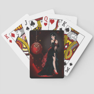 Donkere kerstspeelkaarten pokerkaarten