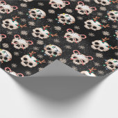 Donkere kerstsschedel Gothic Verpakkingspapier Cadeaupapier (Hoek)