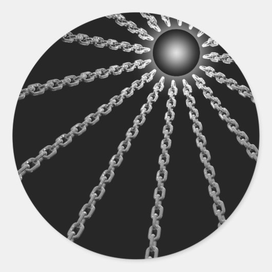 Donkere kettingen ronde sticker (Voorkant)