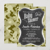 Donkere Khaki Camo; Retro Chalkboard look Kaart (Voorkant / Achterkant)