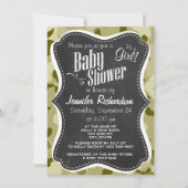 Donkere Khaki Camo; Retro Chalkboard look Kaart (Voorkant)