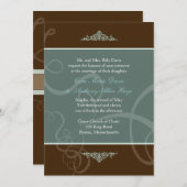 Donkere Klassieke Trouw Uitnodiging Chocolade (Voorkant / Achterkant)