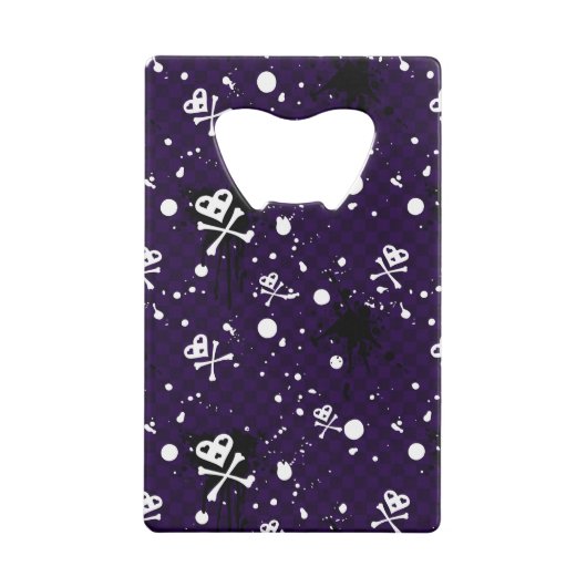 Donkere kleur Emo-patroon met verf Creditkaart Flessenopener (Achterkant)