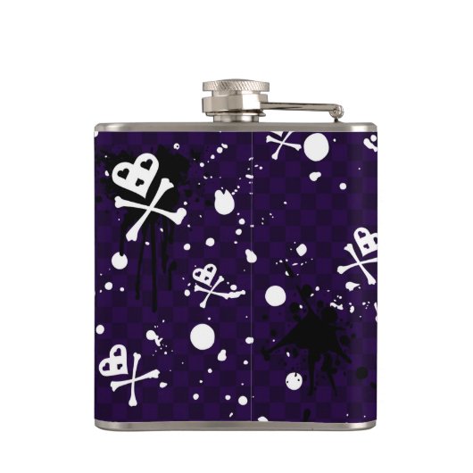 Donkere kleur Emo-patroon met verf Heupfles (Achterkant)