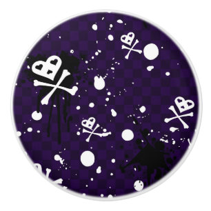 Donkere kleur Emo-patroon met verf Keramische Knop