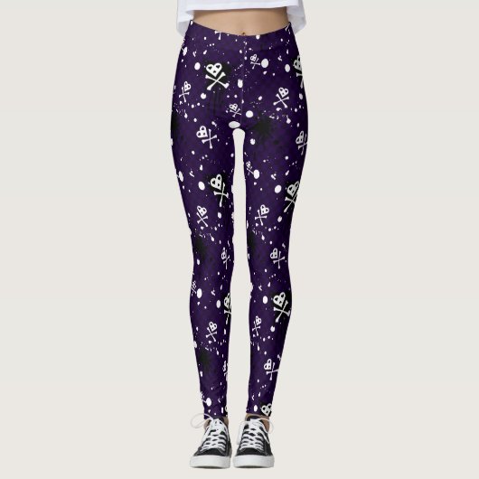 Donkere kleur Emo-patroon met verf Leggings (Voorkant)