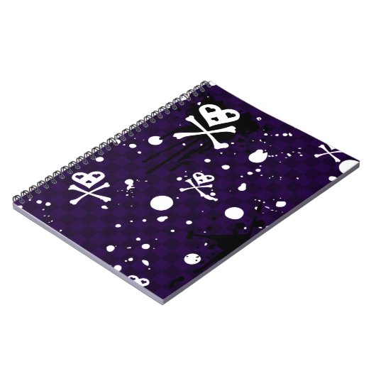 Donkere kleur Emo-patroon met verf Notitieboek (Linkerzijde)