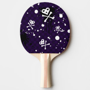 Donkere kleur Emo-patroon met verf Tafeltennisbatje