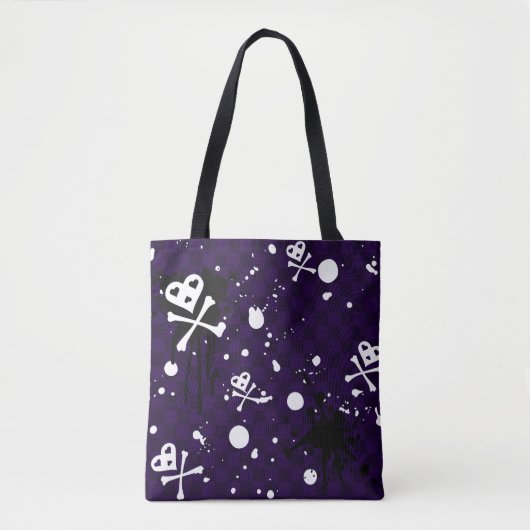 Donkere kleur Emo-patroon met verf Tote Bag (Voorkant)