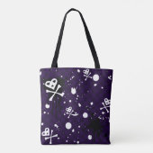 Donkere kleur Emo-patroon met verf Tote Bag (Achterkant)