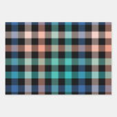 Donkere kleur Gingham Check Plaid Inpakpapier Vel (Voorkant 3)