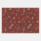 Donkere Kleur Rustieke Foliage Vakantie Inpakpapier Vel (Voorkant 2)