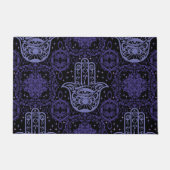 Donkere kleuren Hamsa Hand Good Fortune Mooi Deurmat (Voorkant)