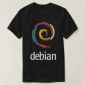 Donkere kleurendebian Linux T-shirt (Design voorkant)