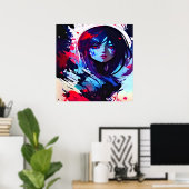 Donkere kleurenkunst poster (Thuiskantoor)